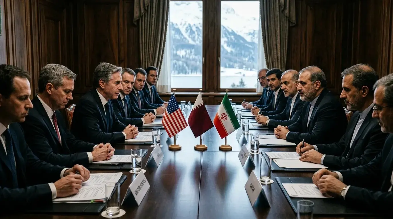 High-stakes diplomatic negotiations between US and Iranian delegations at the Burgenstock Summit in Switzerland.